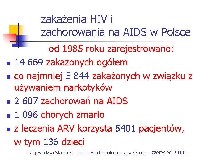PROFILAKTYKA HIV I AIDS Codziennie w Polsce 2