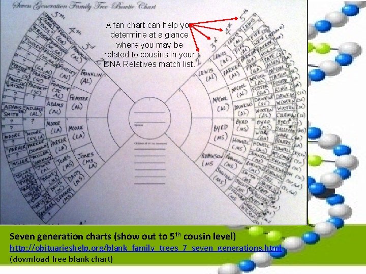 A fan chart can help you determine at a glance where you may be