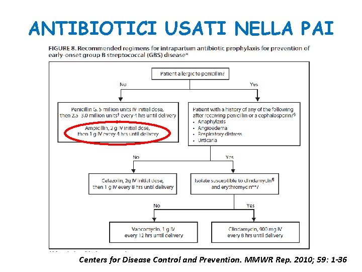 ANTIBIOTICI USATI NELLA PAI Centers for Disease Control and Prevention. MMWR Rep. 2010; 59: