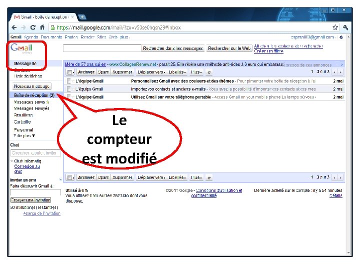 Le compteur est modifié 