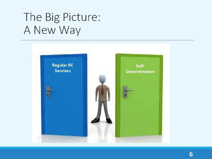 The Big Picture: A New Way Regular RC Services Self. Determination 6 