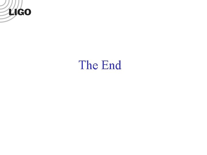 The End The End