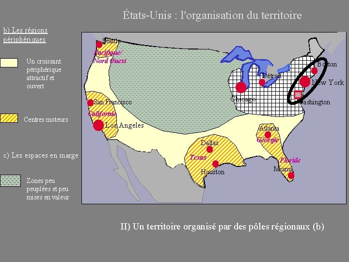États-Unis : l'organisation du territoire b) Les régions périphériques Un croissant périphérique attractif et