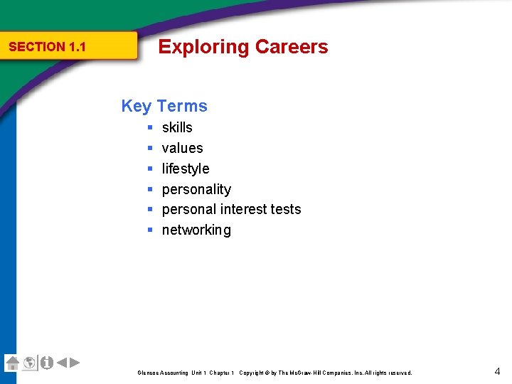 Exploring Careers SECTION 1. 1 Key Terms § § § skills values lifestyle personality Exploring Careers SECTION 1. 1 Key Terms § § § skills values lifestyle personality