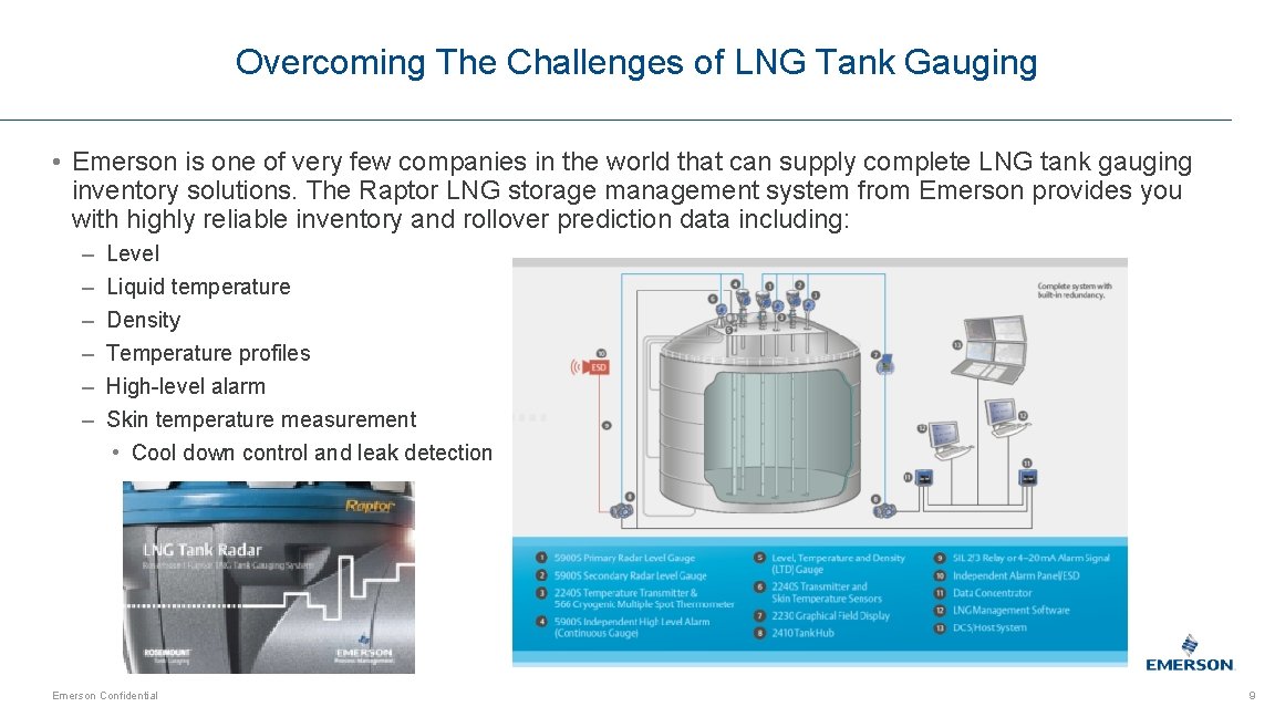 Overcoming The Challenges of LNG Tank Gauging • Emerson is one of very few