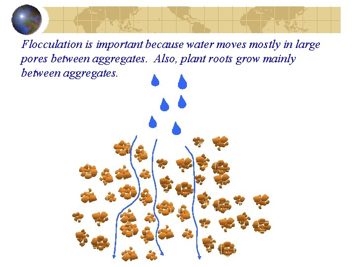 Flocculation is important because water moves mostly in large pores between aggregates. Also, plant