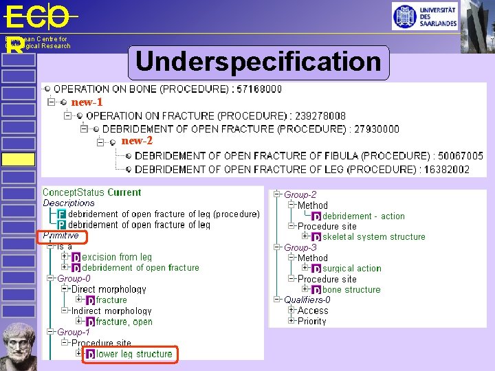 ECO R European Centre for Ontological Research Underspecification new-1 new-2 