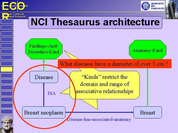 ECO R NCI Thesaurus architecture European Centre for Ontological Research Findings-And. Disorders-Kind Anatomy-Kind What