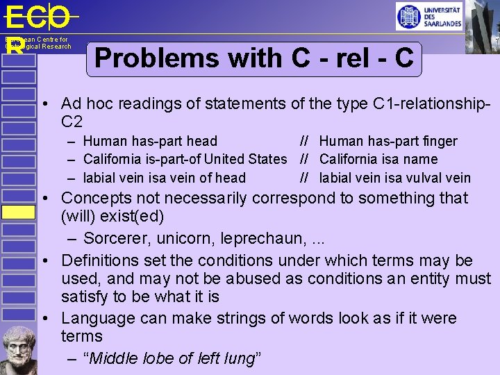 ECO R Problems with C - rel - C European Centre for Ontological Research