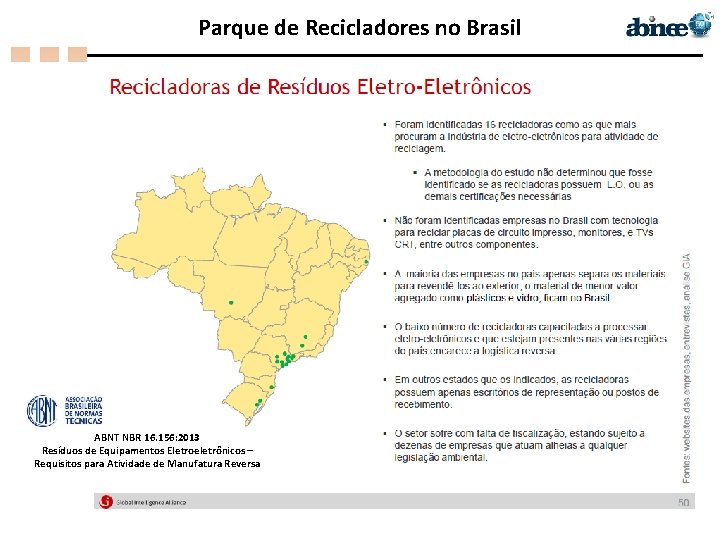 Parque de Recicladores no Brasil ABNT NBR 16. 156: 2013 Resíduos de Equipamentos Eletroeletrônicos