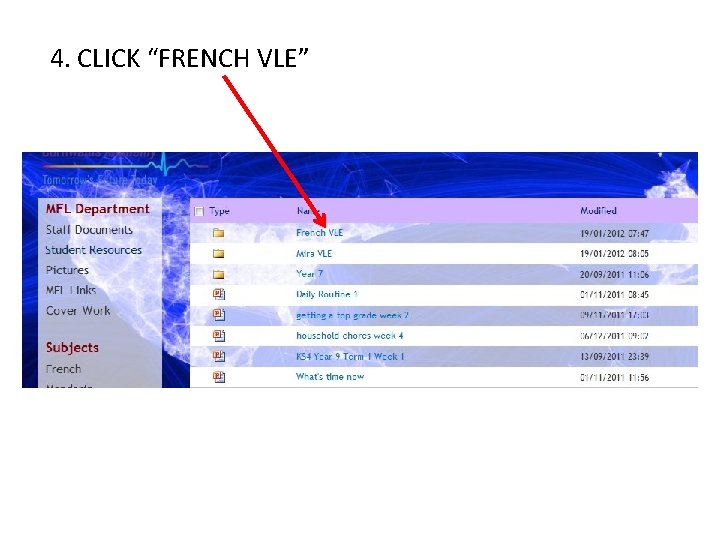 4. CLICK “FRENCH VLE” 