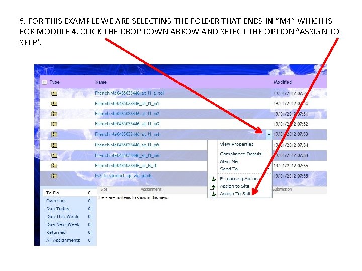 6. FOR THIS EXAMPLE WE ARE SELECTING THE FOLDER THAT ENDS IN “M 4”