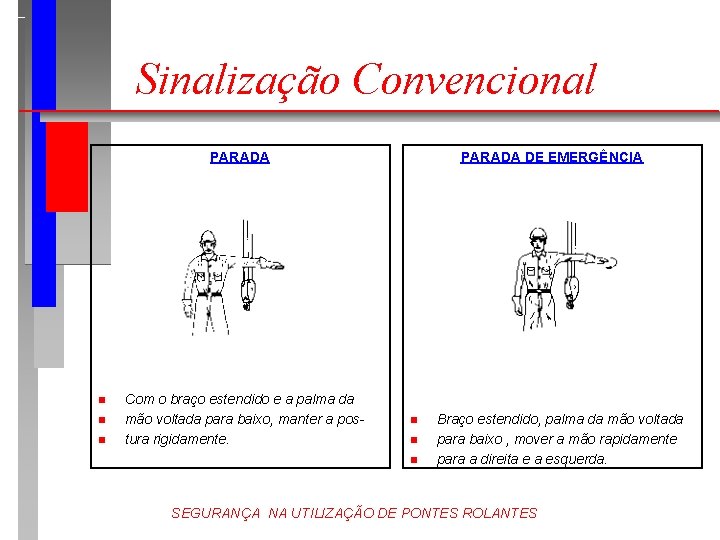 Sinalização Convencional PARADA n n n Com o braço estendido e a palma da