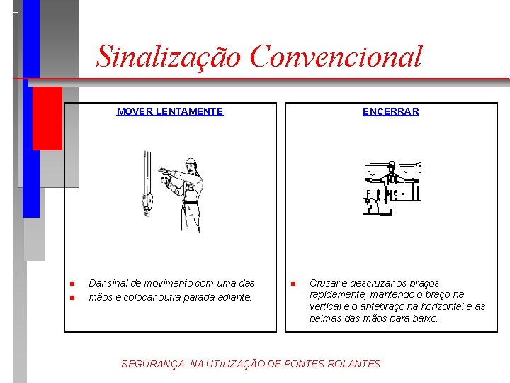 Sinalização Convencional MOVER LENTAMENTE n n Dar sinal de movimento com uma das mãos