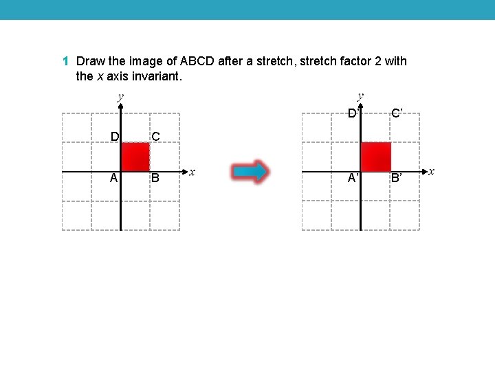 1 Draw the image of ABCD after a stretch, stretch factor 2 with the 1 Draw the image of ABCD after a stretch, stretch factor 2 with the