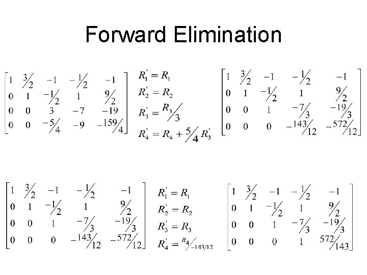 Forward Elimination 
