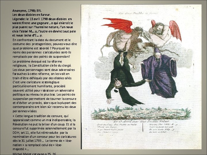 Anonyme, 1790; BN. Les deux diables en fureur. Légende: le 13 avril 1790 deux