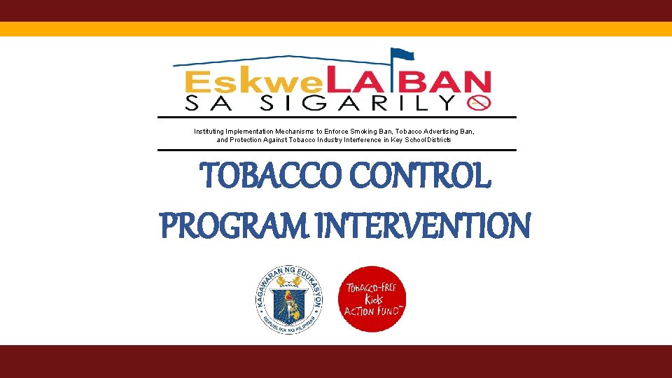 Instituting Implementation Mechanisms to Enforce Smoking Ban, Tobacco Advertising Ban, and Protection Against Tobacco