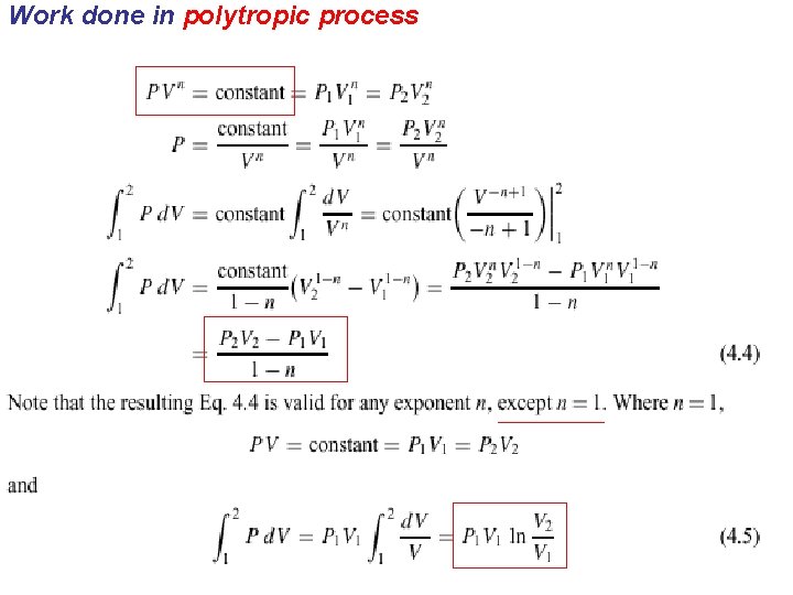 Work done in polytropic process 