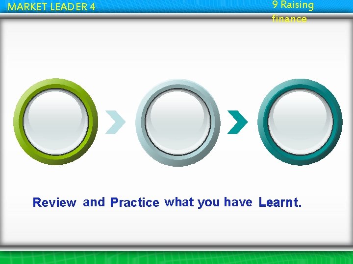 MARKET LEADER 4 9 Raising finance Learn t. Review and Practice what you have