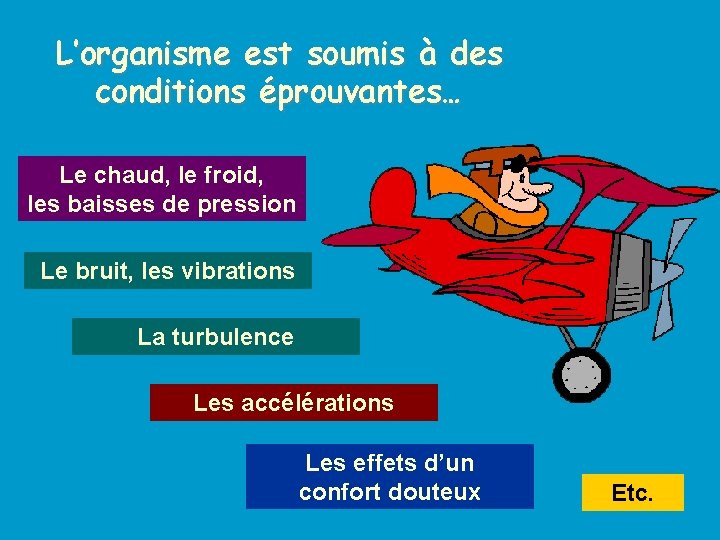 L’organisme est soumis à des conditions éprouvantes… Le chaud, le froid, les baisses de
