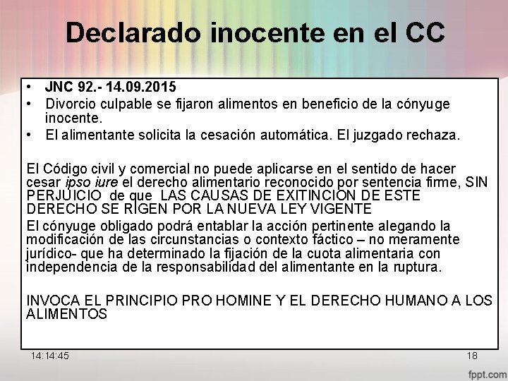 Declarado inocente en el CC • JNC 92. - 14. 09. 2015 • Divorcio