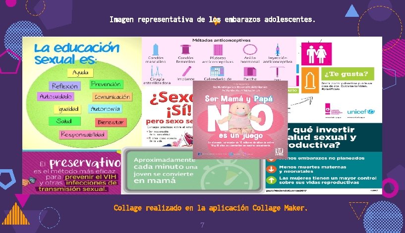 Imagen representativa de los embarazos adolescentes. Collage realizado en la aplicación Collage Maker. 7