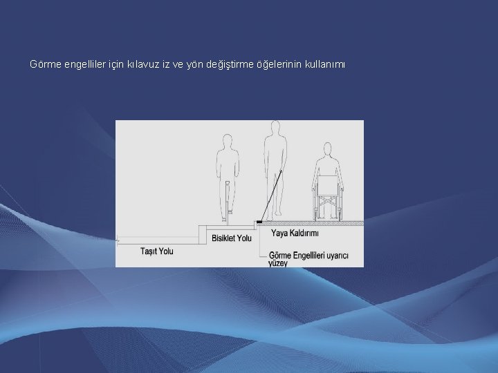 Görme engelliler için kılavuz iz ve yön değiştirme öğelerinin kullanımı Görme engelliler için kılavuz iz ve yön değiştirme öğelerinin kullanımı
