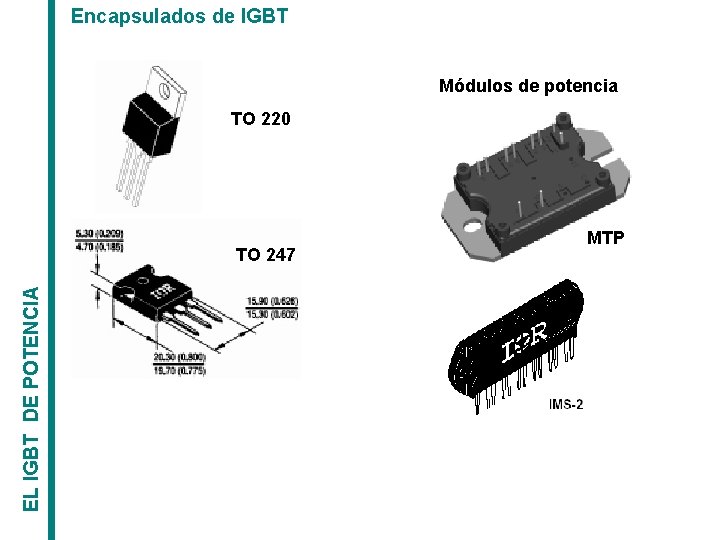 Encapsulados de IGBT Módulos de potencia TO 220 EL IGBT DE POTENCIA TO 247