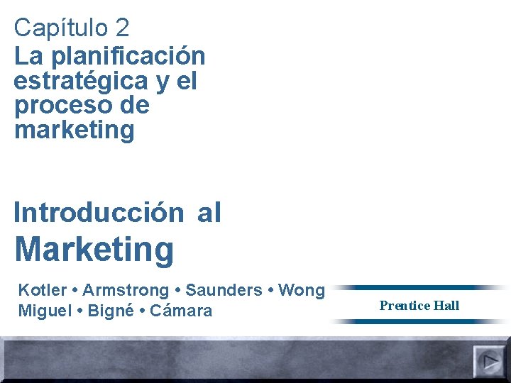 Capítulo 2 La planificación estratégica y el proceso de marketing Introducción al Marketing Kotler