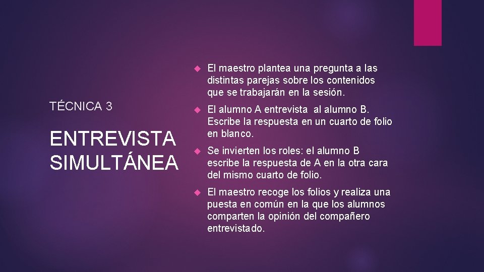  El maestro plantea una pregunta a las distintas parejas sobre los contenidos que