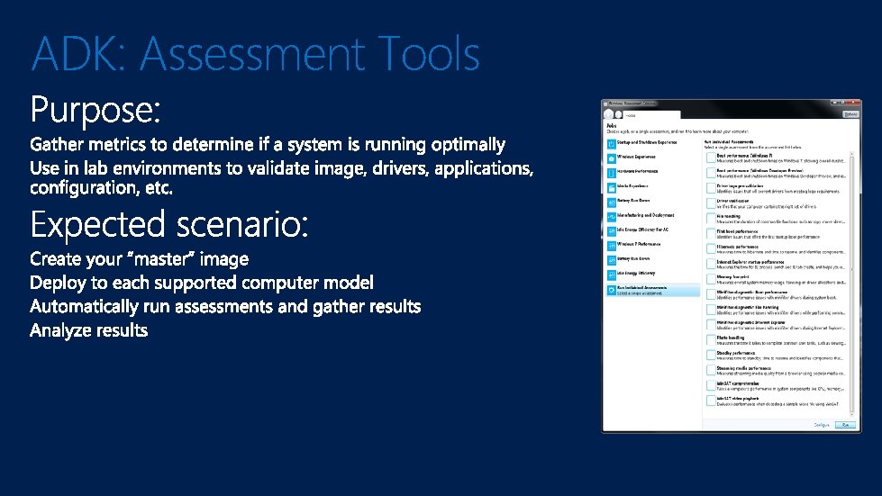 ADK: Assessment Tools 