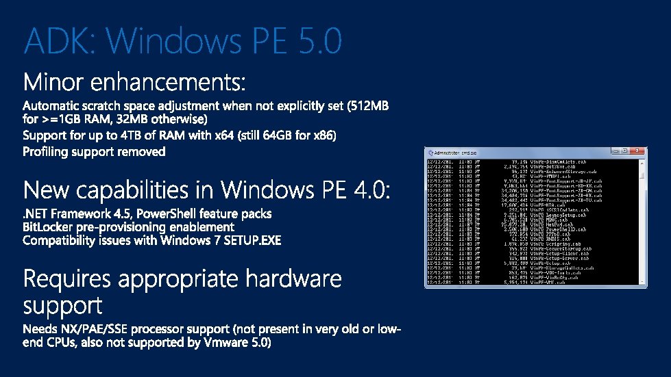 ADK: Windows PE 5. 0 