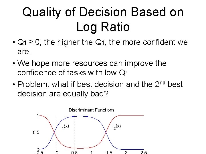 Quality of Decision Based on Log Ratio • Q 1 ≥ 0, the higher