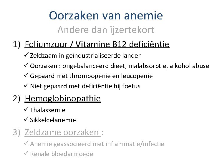 anemie oorzaken