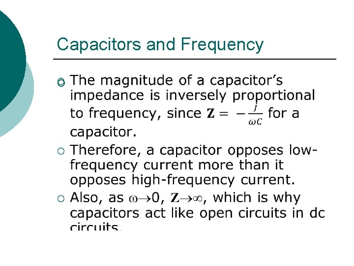 Capacitors and Frequency ¡ 