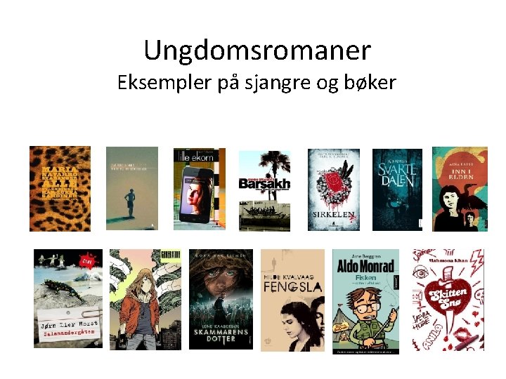 Ungdomsromaner Eksempler på sjangre og bøker 