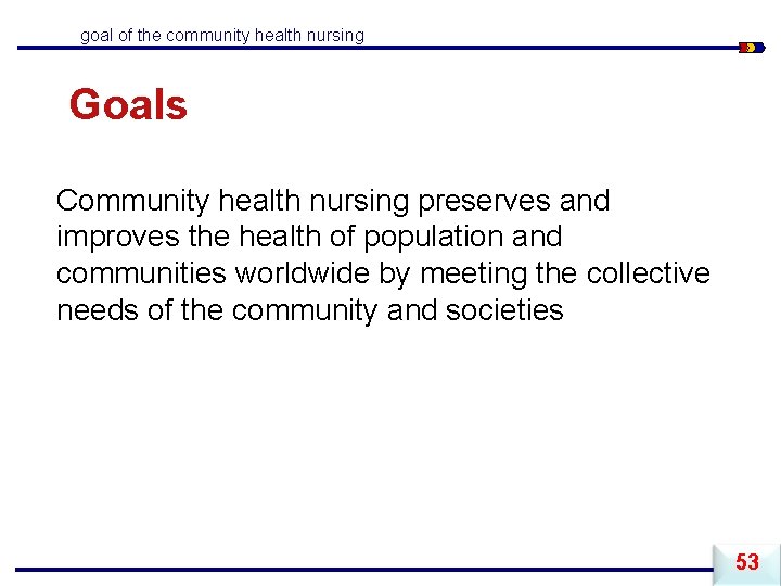goal of the community health nursing Goals Community health nursing preserves and improves the