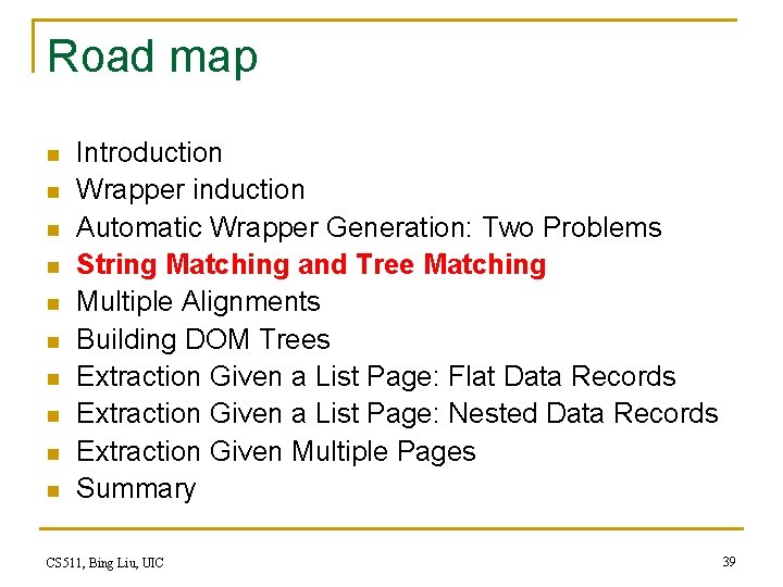 Road map n n n n n Introduction Wrapper induction Automatic Wrapper Generation: Two