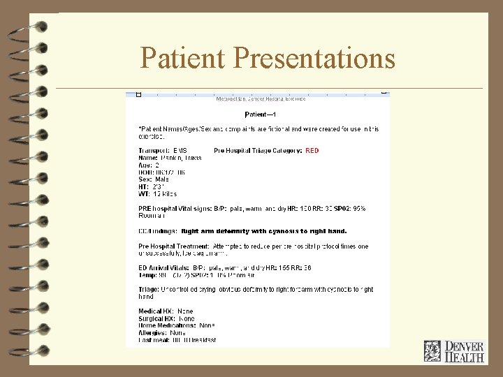 Patient Presentations 