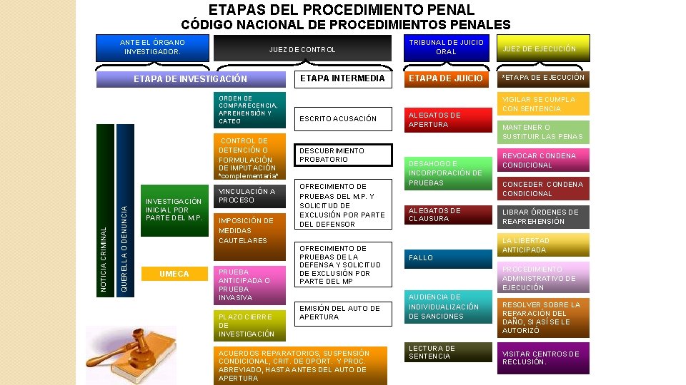 ETAPAS DEL PROCEDIMIENTO PENAL CÓDIGO NACIONAL DE PROCEDIMIENTOS PENALES ANTE EL ÓRGANO INVESTIGADOR. JUEZ