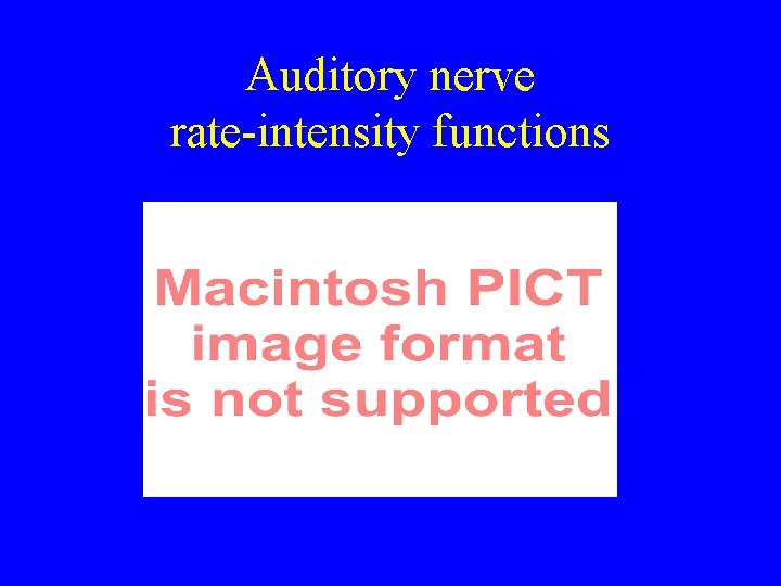 Auditory nerve rate-intensity functions Auditory nerve rate-intensity functions