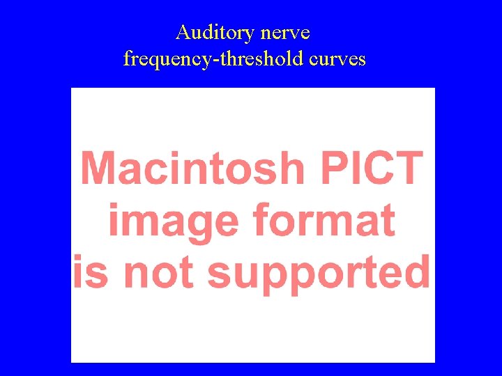 Auditory nerve frequency-threshold curves Auditory nerve frequency-threshold curves