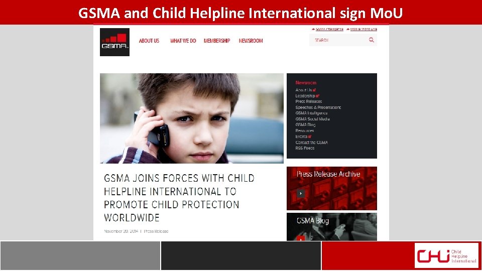 GSMA and Child Helpline International sign Mo. U 