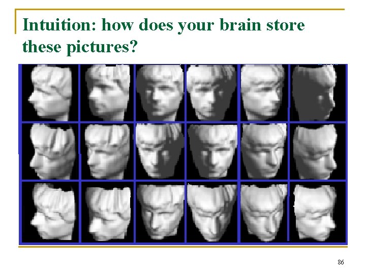 Intuition: how does your brain store these pictures? 86 