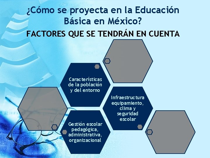 ¿Cómo se proyecta en la Educación Básica en México? FACTORES QUE SE TENDRÁN EN