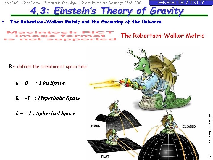 11/28/2020 GENERAL RELATIVITY 4. 3: Einstein’s Theory of Gravity The Robertson-Walker Metric and the