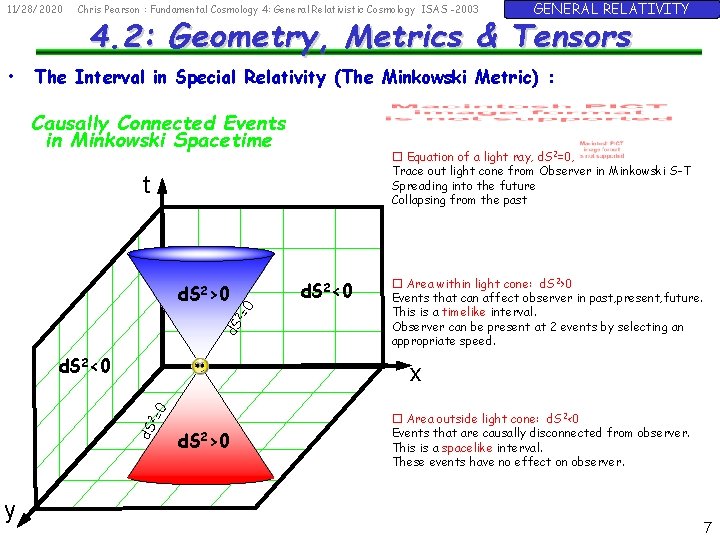 11/28/2020 • Chris Pearson : Fundamental Cosmology 4: General Relativistic Cosmology ISAS -2003 4.