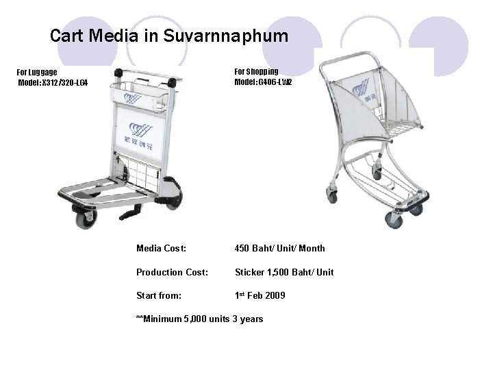 Cart Media in Suvarnnaphum For Shopping Model: G 406 -LW 2 For Luggage Model: