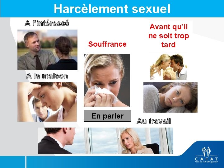 Harcèlement sexuel A l’intéressé Souffrance Avant qu’il ne soit trop tard A la maison